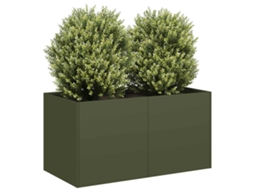 Vidaxl Vaso Floreira 80x40x40 Cm Aço Laminado A Frio Verde