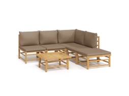 Conjunto 1 Conjunto Lounge De Jardim Vidaxl Marrom Bambu (55 X 65 X 30 Cm)