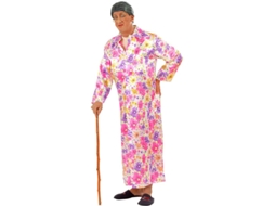 Fantasia floral exibicionista de vovó masculina