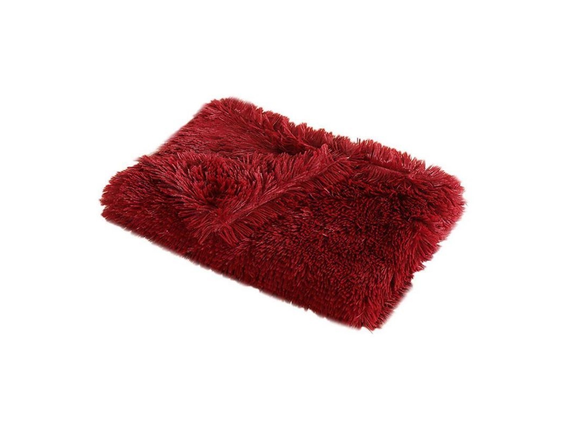 2026 manta para Mascotas Suave Fluffy Cálida de Doble Capa Lavable Mbq XL Rojo