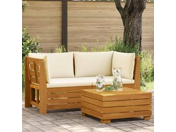 Vidaxl Conjunto De Lounge De Jardim Com Almofada 2 Peça Castanho