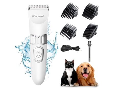Máquina De Cortar Para Cão E Gato - Tesoura De Beleza Silenciosa Sem Fio - Para Pelos Longos E Curtos - Carregamento Usb - Branco
