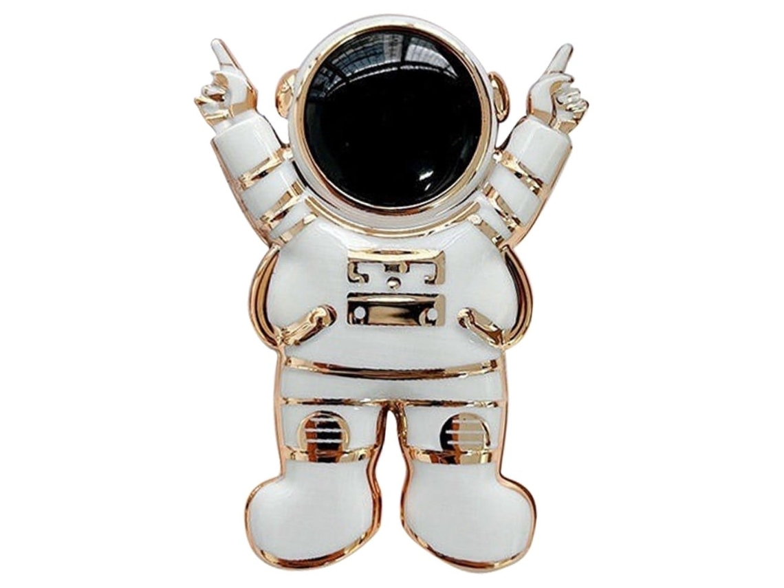 Suporte Universal Galvanizado Para Celular Com Desenho De Astronauta - Branco