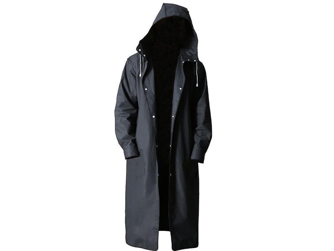 Jaqueta impermeável masculina, com capuz, reutilizável, para caminhadas, pesca, 70-85kg, preto, S/MARCA
