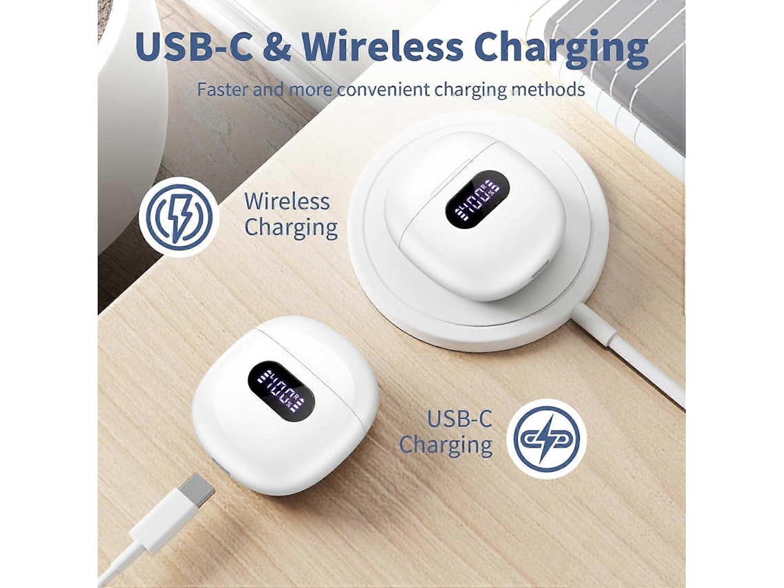 Fones De Ouvido Sem Fio Bluetooth V5.3, 48 Horas De Reprodução, Display Led De Carregamento Ly Ebike