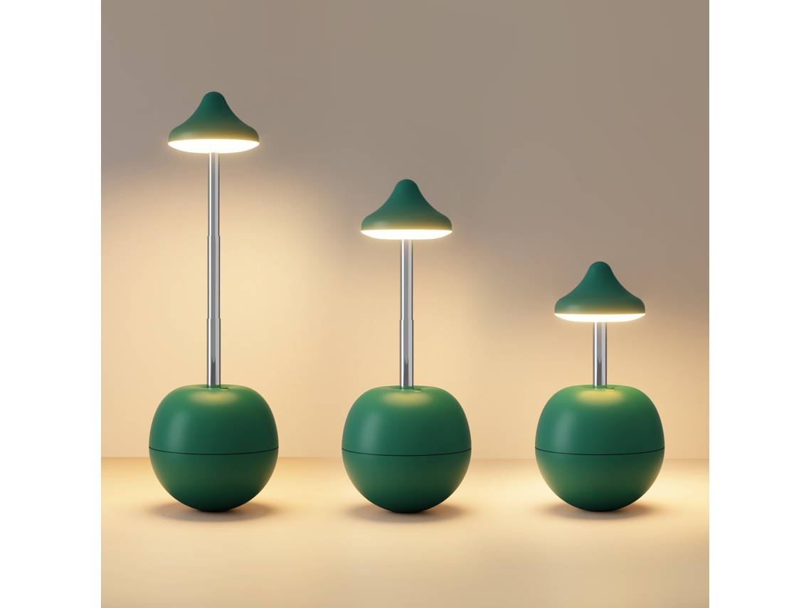 Luz Noturna Led Tipo Copo Com Brilho Regulável E Comando, Em Verde Elysve