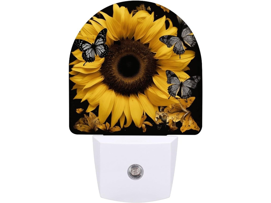 Luz Noturna Led Com Sensor Quarto, Banheiro, Corredor, Com Design De Borboleta E Girassol, Ideal Quartos