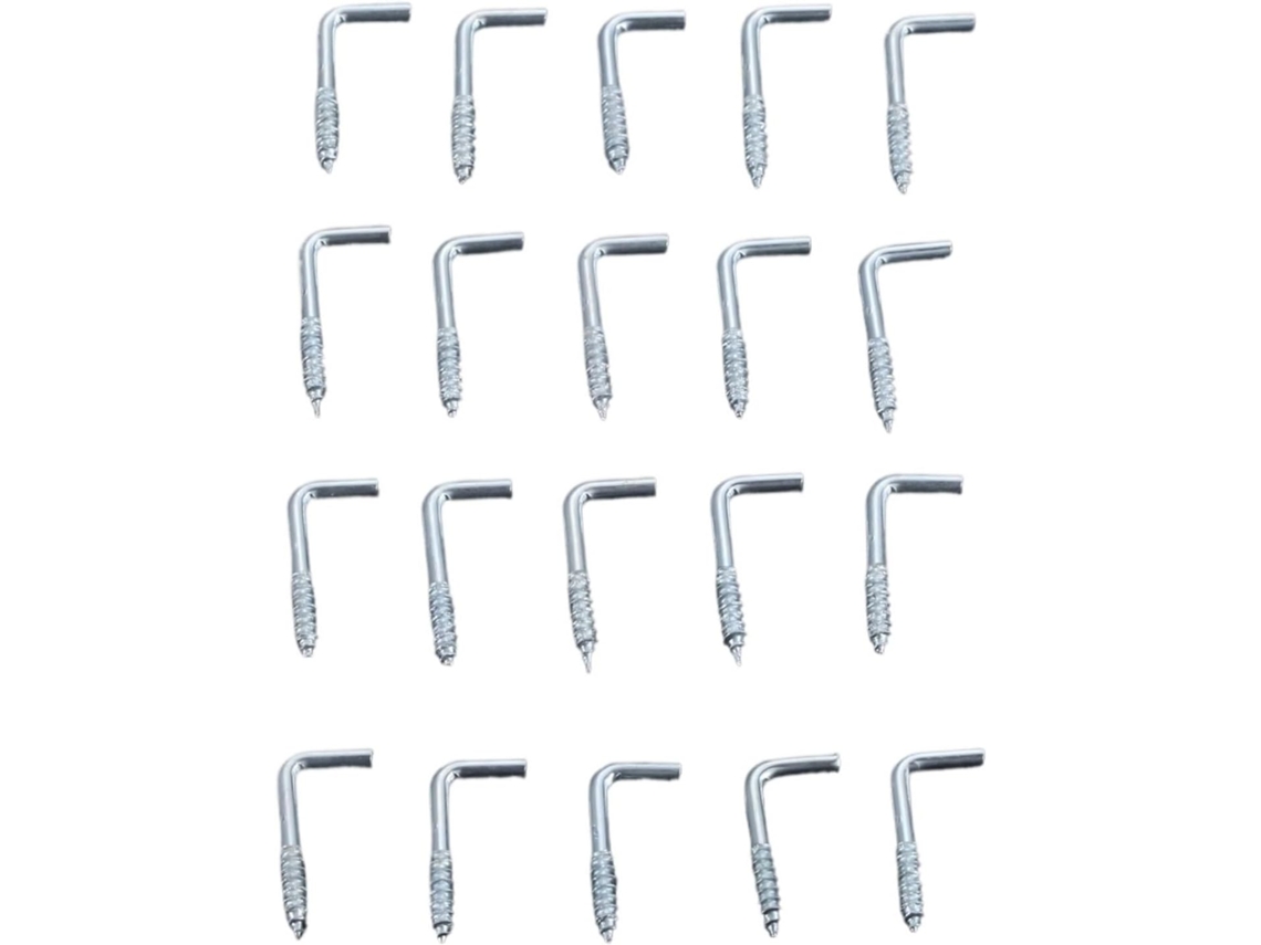 Suporte De Parede Com Gancho Quadrado Curvo Em Formato L, 7 Formatos, Prateado, 20-40mm, 10 20 Peças, Fusado