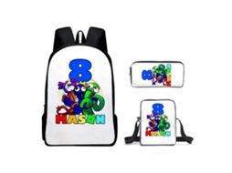 Conjunto De Mochila Infantil Com Estampa De Arco-íris E Três Peças: Mochila, Mochila De Refeição A Tiracolo E Estojo, Modelo 2