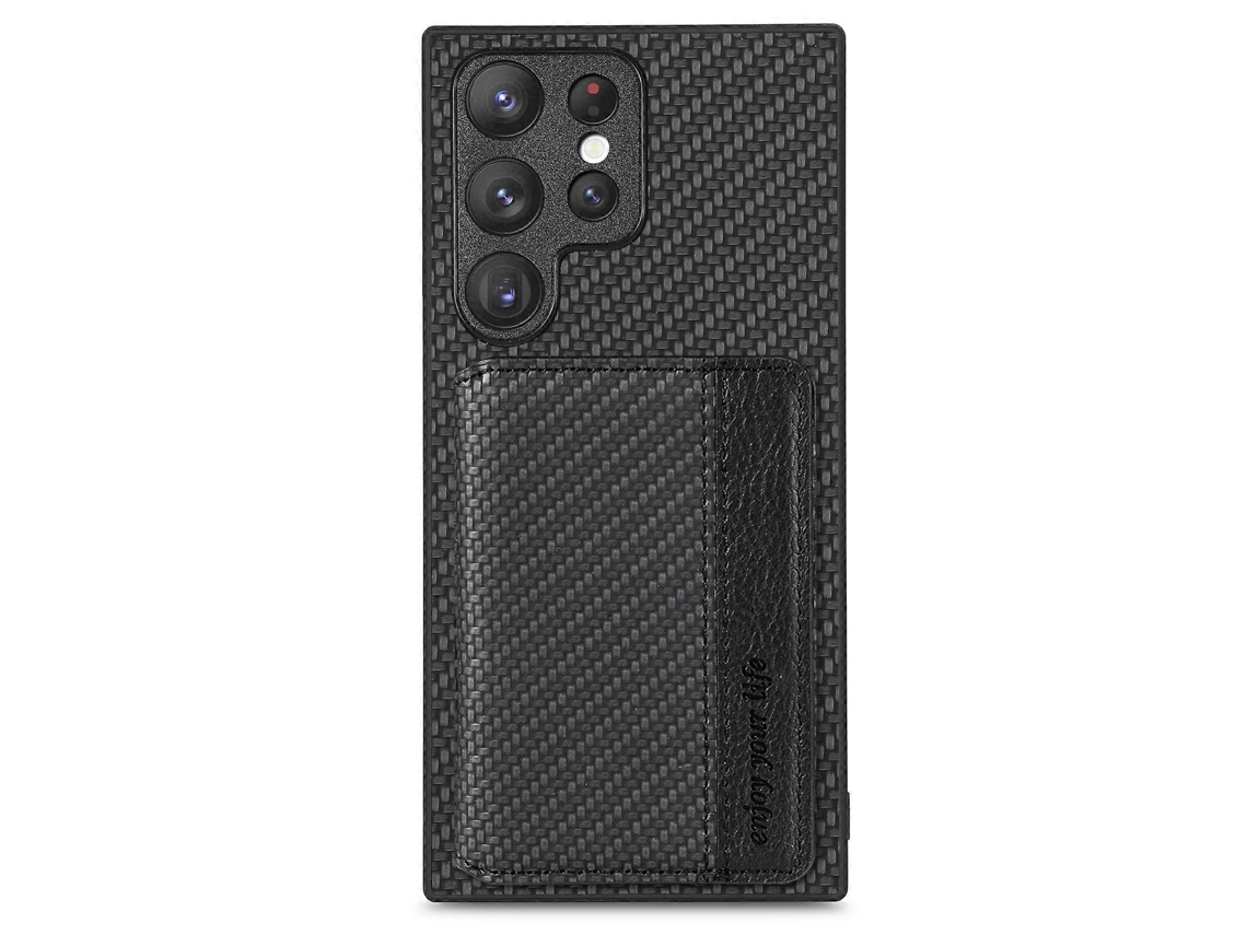 Capa De Celular Com Bolsa Magnética De Fibra De Carbono Para Samsung Galaxy S23 Ultra 5g