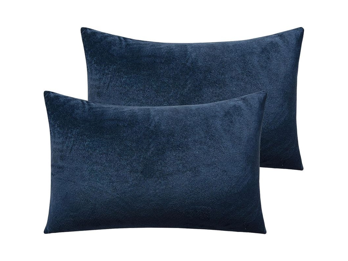 2 capas de travesseiro de veludo padrão, super macias e confortáveis, 60x60cm, azul marinho | S/MARCA