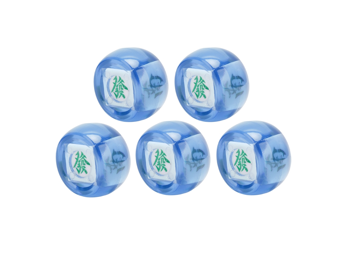 Dados Do Vento De Mahjong Azul Transparente 5 Peças
