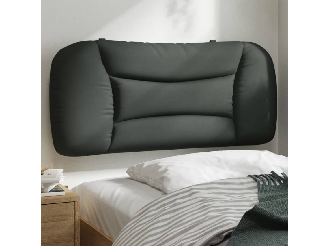 Vidaxl Almofadão De Cabeceira Hvar 90 Cm Tecido Cinzento-escuro