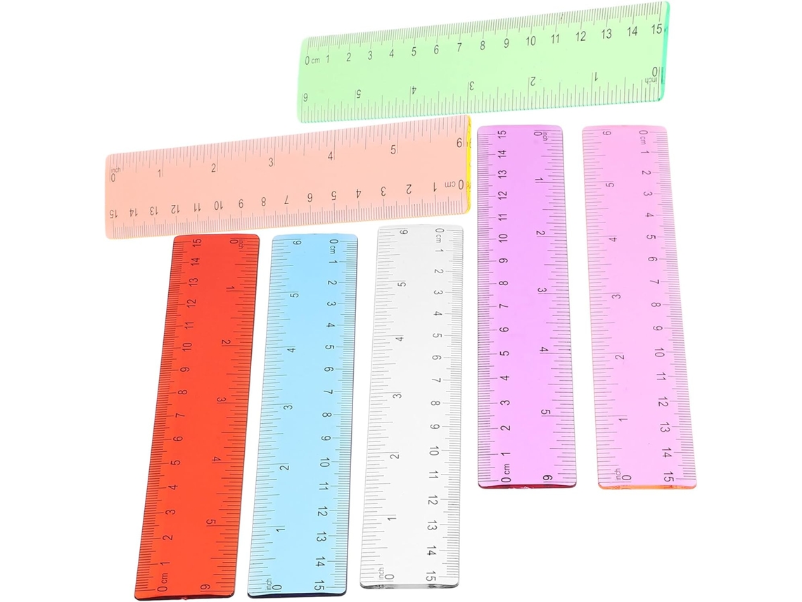 Uonlytech Conjunto De Réguas Transparentes Coloridas 14 Peças Kit Material Escolar Para Estudantes Régua Precisão