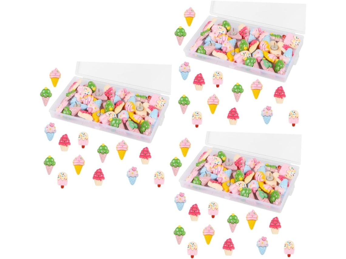 Tehaux Conjunto De 90 Espetos Em Formato Sorvete Para Decoração E Uso