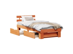 Estrutura da Cama com Cabeceira Marrom Cera MAISON EXCLUSIVE 80x200 cm