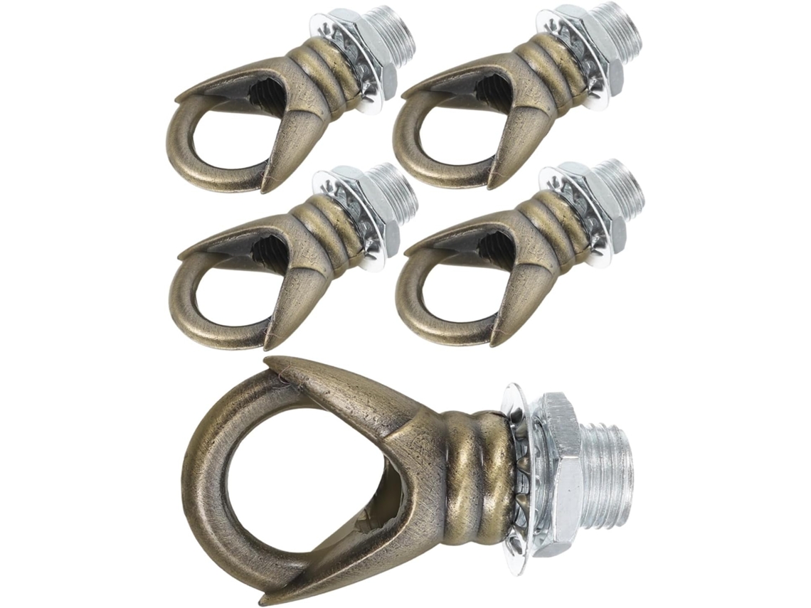 Conjunto De 5 Suportes Gancho Dourados Para Luminárias E Gaiolas