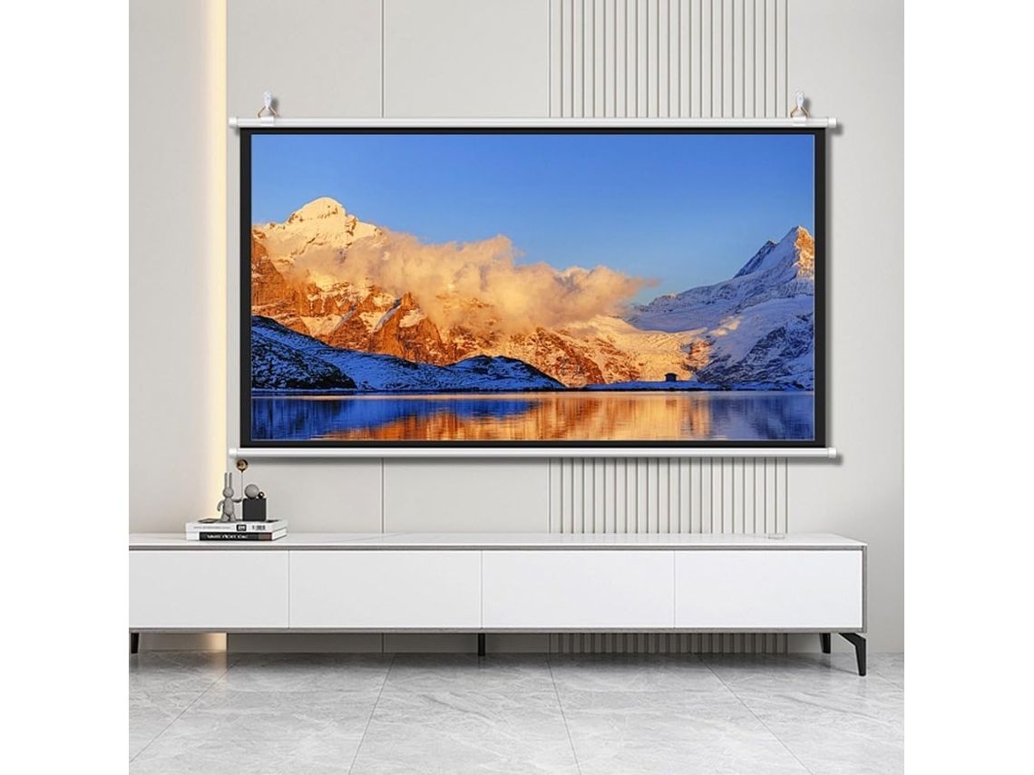 Tela de Projeção 30" 16:9 4:3 Portátil, para Uso Doméstico e Externo