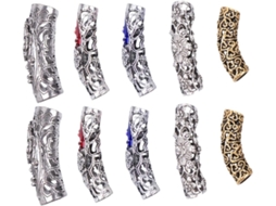 Conjunto De 10 Contas De Liga Fina À Prova De Ferrugem Para Trançar Dreadlocks, Punhos E Anéis.