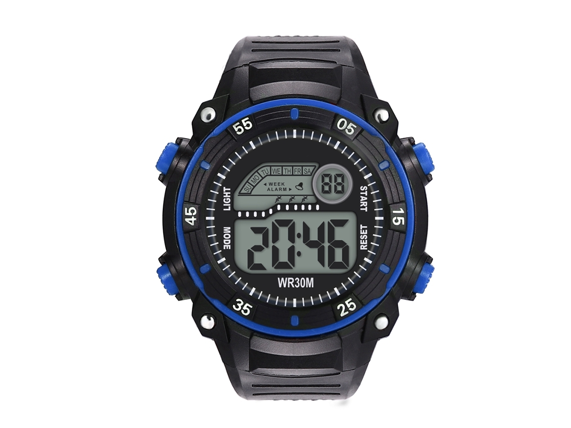 Relógio Digital Infantil Pulseira Pvc Azul Eletrônico Presente para Crianças