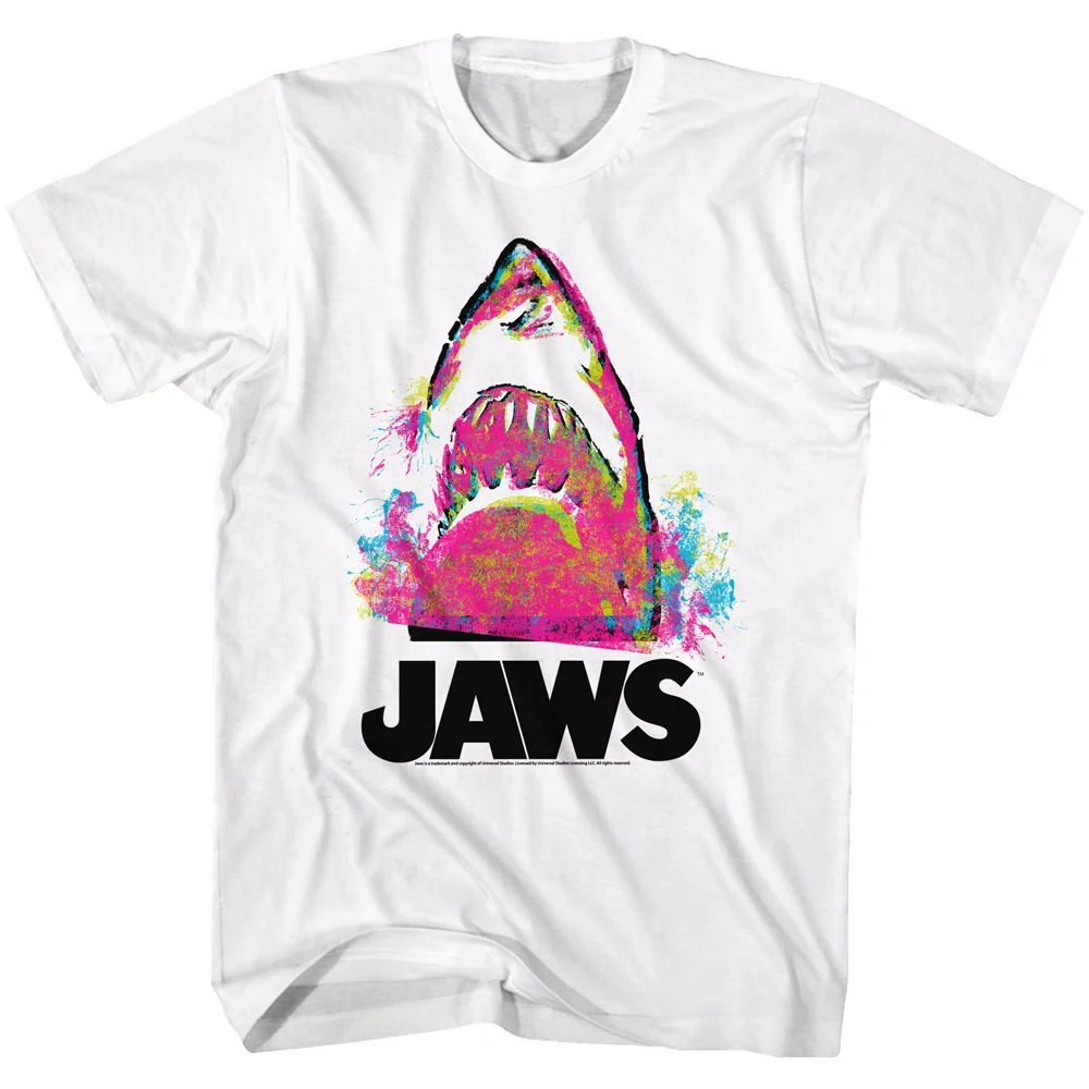 Rockinstone Jaws Movie Jawzzz White Adult T-shirt Size:l