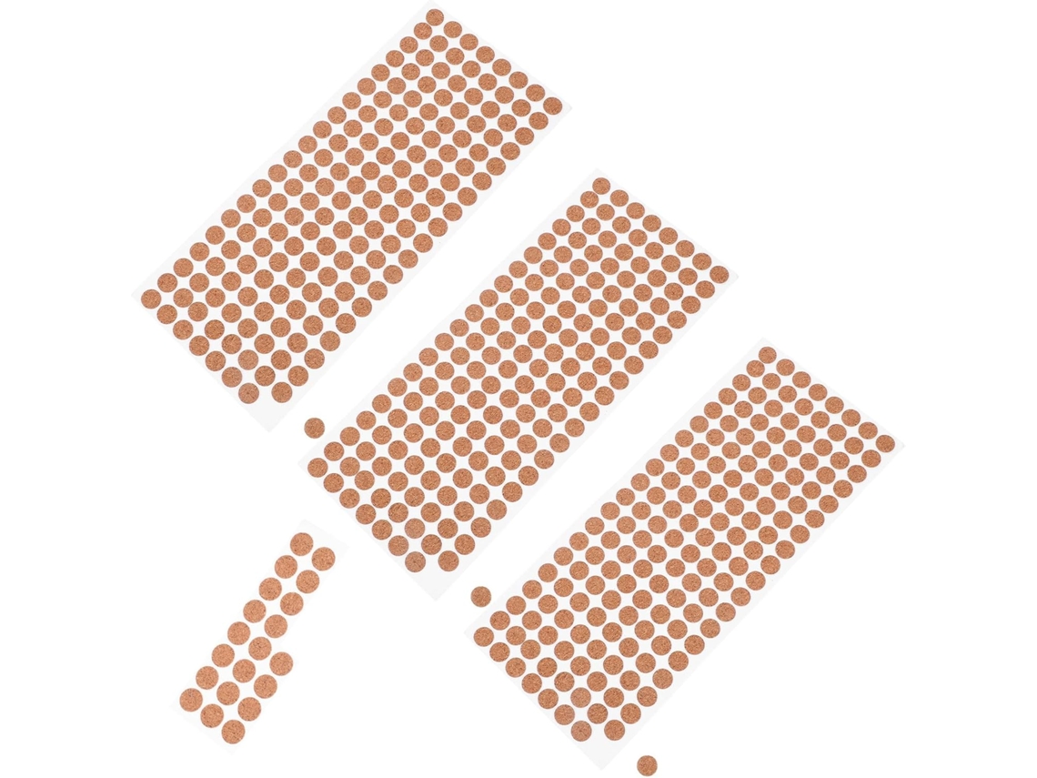 Kallory 500 Unidades De Círculos Cortiça Autoadesivos Antiderrapantes Para Móveis, 12mm X 1mm, Pontos De Proteção Com