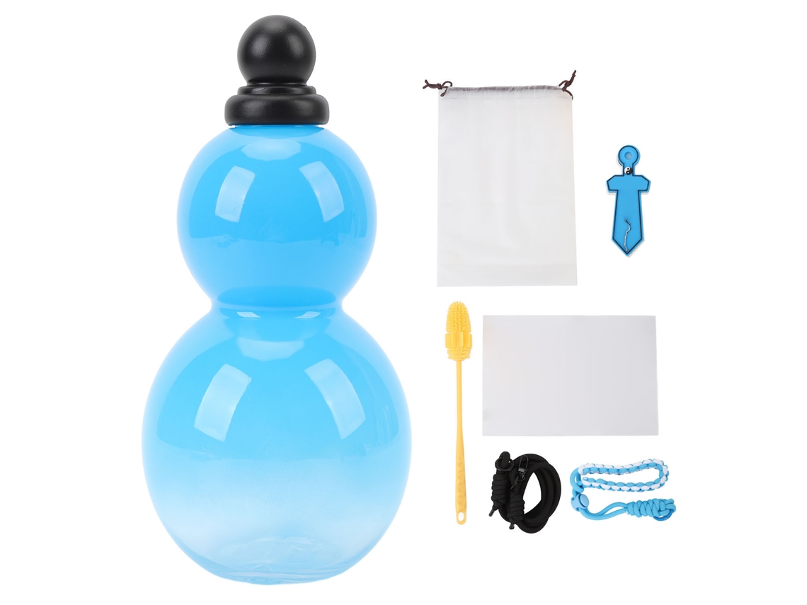Garrafa de Gourd 800ml Azul Brilhante Portátil com Cinto