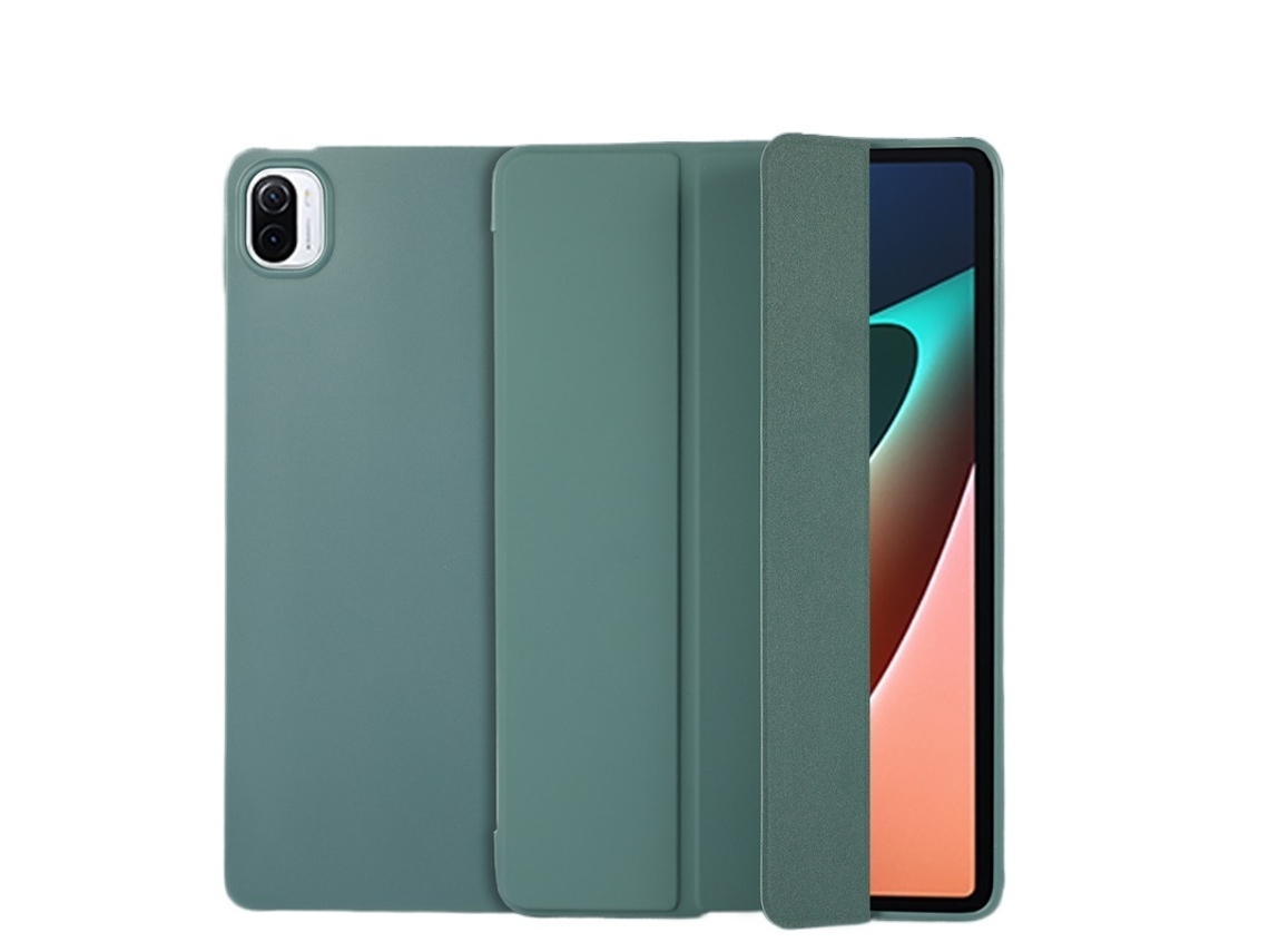 Capa Protetora Para Tablet Xiaomi Pad5 Pro 12,4 Polegadas, Tpu Dobragem Tripla Verde - Elysve