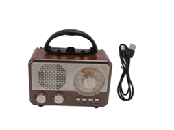 Rádio Retrô Bluetooth Recarregável EOOCOO com rádio am fm e reprodução Bluetooth