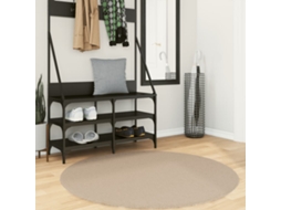 Vidaxl Tapete Pelo Curto Macio E Lavável Huarte Ø 120 Cm Cor Areia