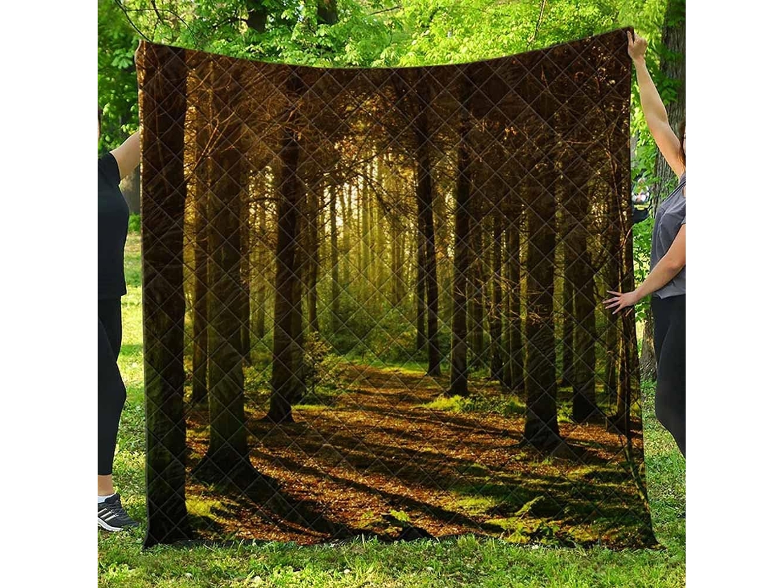 Colcha Acolchoada Fansu Capa de Cama Manta para Ar Condicionado Edredom Conjunto Sofá com Estampa 3d Floresta