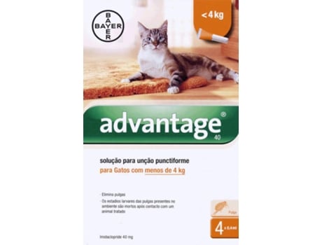 Desparasitante para Gatos ADVANTAGE Pipeta 40 < 4kg 4x0.4ml