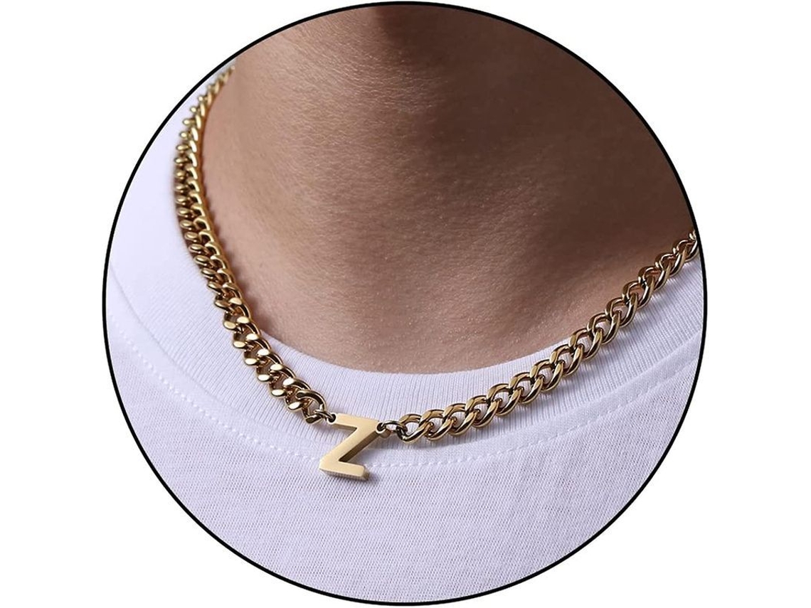 2026 cadena de Eslabón Cubano Con Letra Inicial A z de Acero Inoxidable 6.5mm 18+2 Pulgadas, Regalo de Joyería para Hombre Mujer Niño