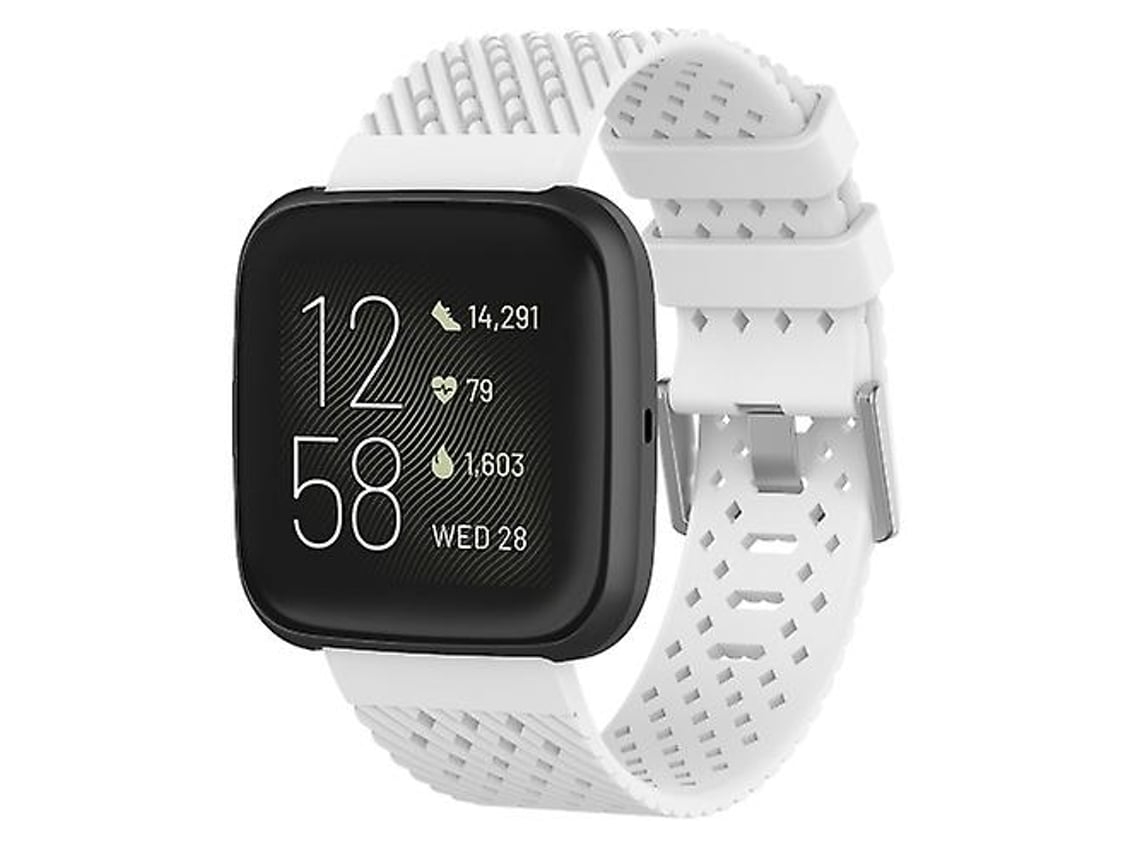 Lurelia Pulseira De Silicone Respirável Branca 20 Mm, Compatível Com Fitbit Versa/ 2/ Lite
