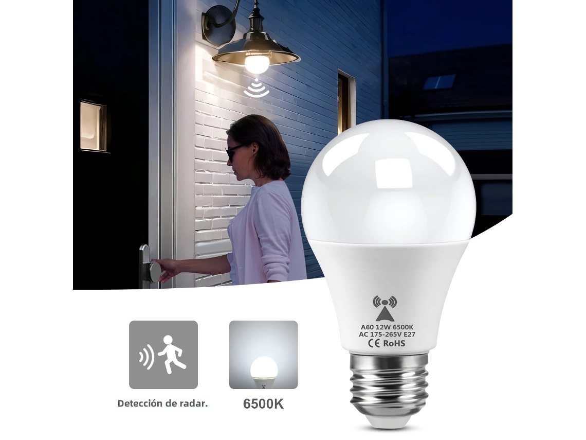 Luz Noturna Led Com Sensor De Radar E27 12w 220v 110v Mdug
