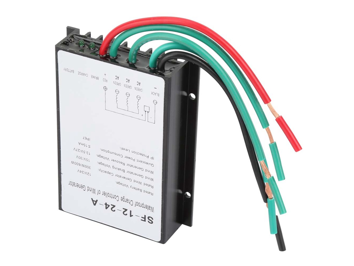 Controlador de Carga para Turbina Eólica 12v/24v 300w/600w Ip67 com Proteções Automáticas com S/MARCA
