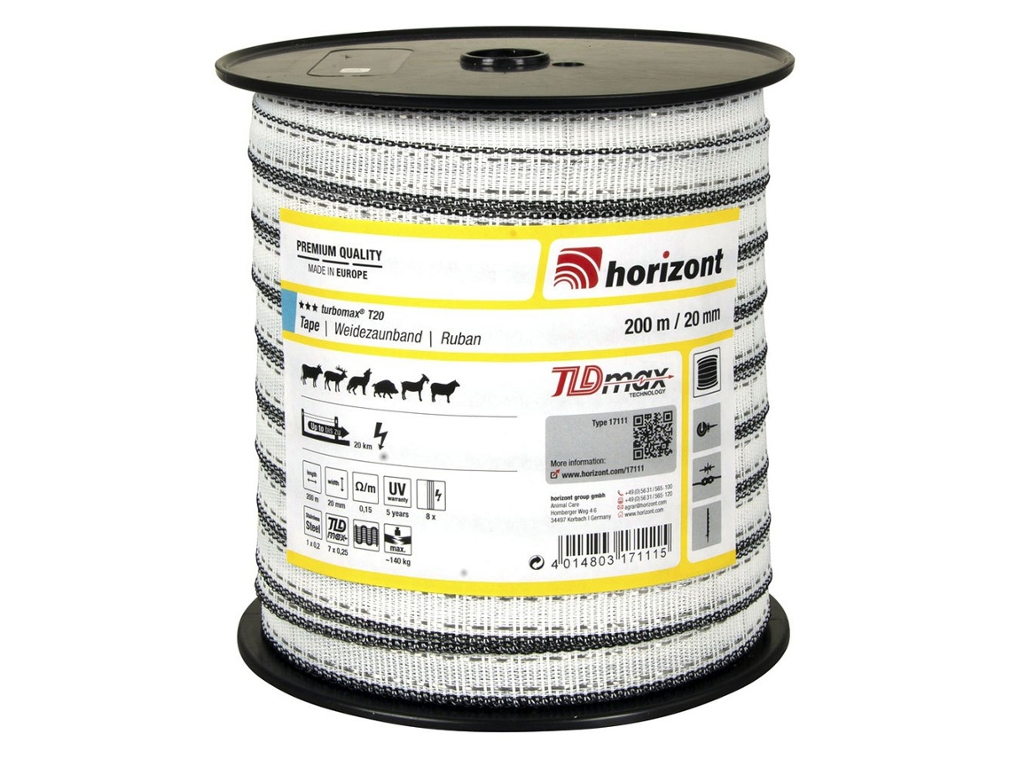 Fita para Cerca Elétrica Trurbomax 200 M Transparente 20 Mmhorizont