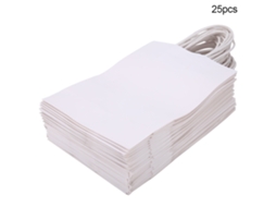 25 sacolas de papel kraft com alça, para presente de doces, casamento, branco | S/MARCA