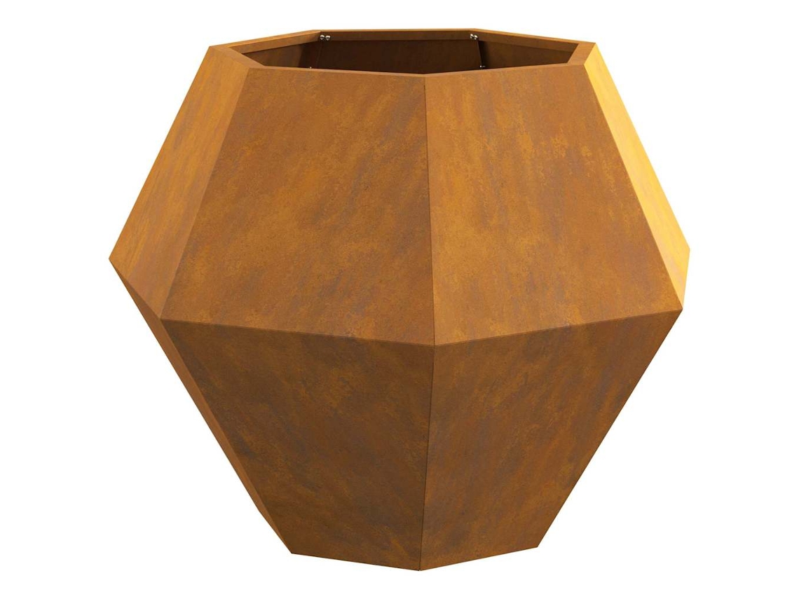 Conjunto 1 Vaso De Exterior Vidaxl Castanho Aço (75 X 75 X 60 Cm)