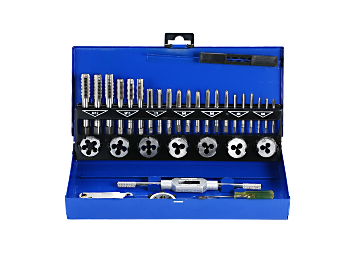 Set De Brocas E Matrizes Hss Métricas M3-m12, Ferramenta De Roscado Manual Com Carbeto De Tungstênio E Estojo Metálico