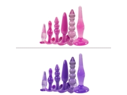 Conjunto 6 Tapones Anal De Silicona Brinquedos Sexo Adulto Estimulador De Clitóris E Ponto G