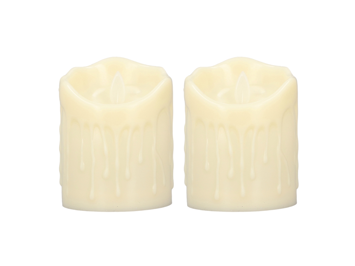 Conjunto de 2 Velas Led Sem Chama Luz para Jantar Romântico Casamento Pedido
