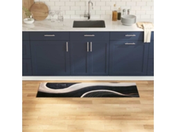 Vidaxl Tapete De Cozinha Preto 150 X 45 Cm Veludo
