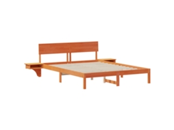 Conjunto 1 Estrado De Cama Plataforma Vidaxl Castanho Madeira De Pinho Maciça (150 X 200 Cm)