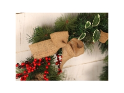 Laxiscreed Decoração Natalícia: Coroa Com Bola De Burlap, Fruta Vermelha E Agulhas De Pinheiro Para Casa