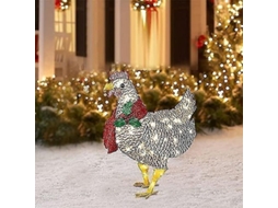 2026 decoración de Natal de Frango com Cachecol e Luzes Led para Jardim Exterior Natal