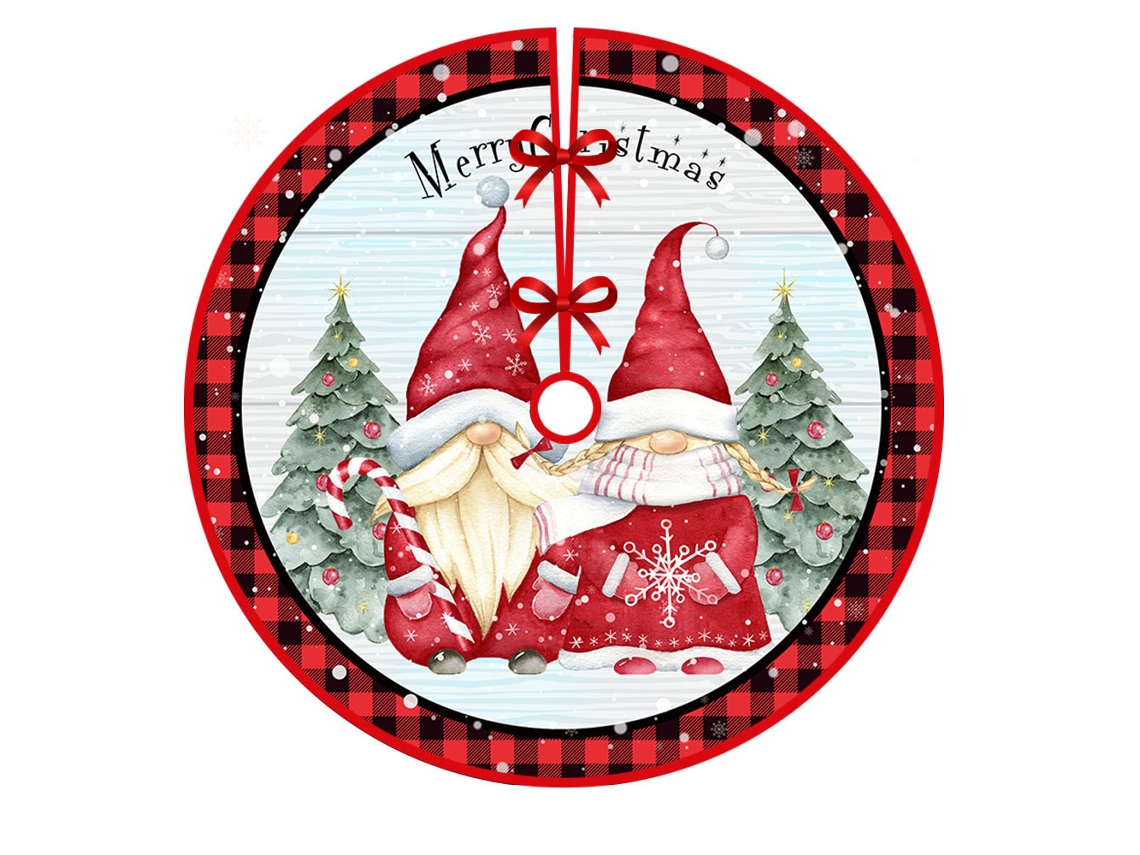 Saia Para Árvore De Natal Jul-semesterdekoration Printed Trädbottendekoration Party Jul Qj Tree Skirt-6-aquaforge