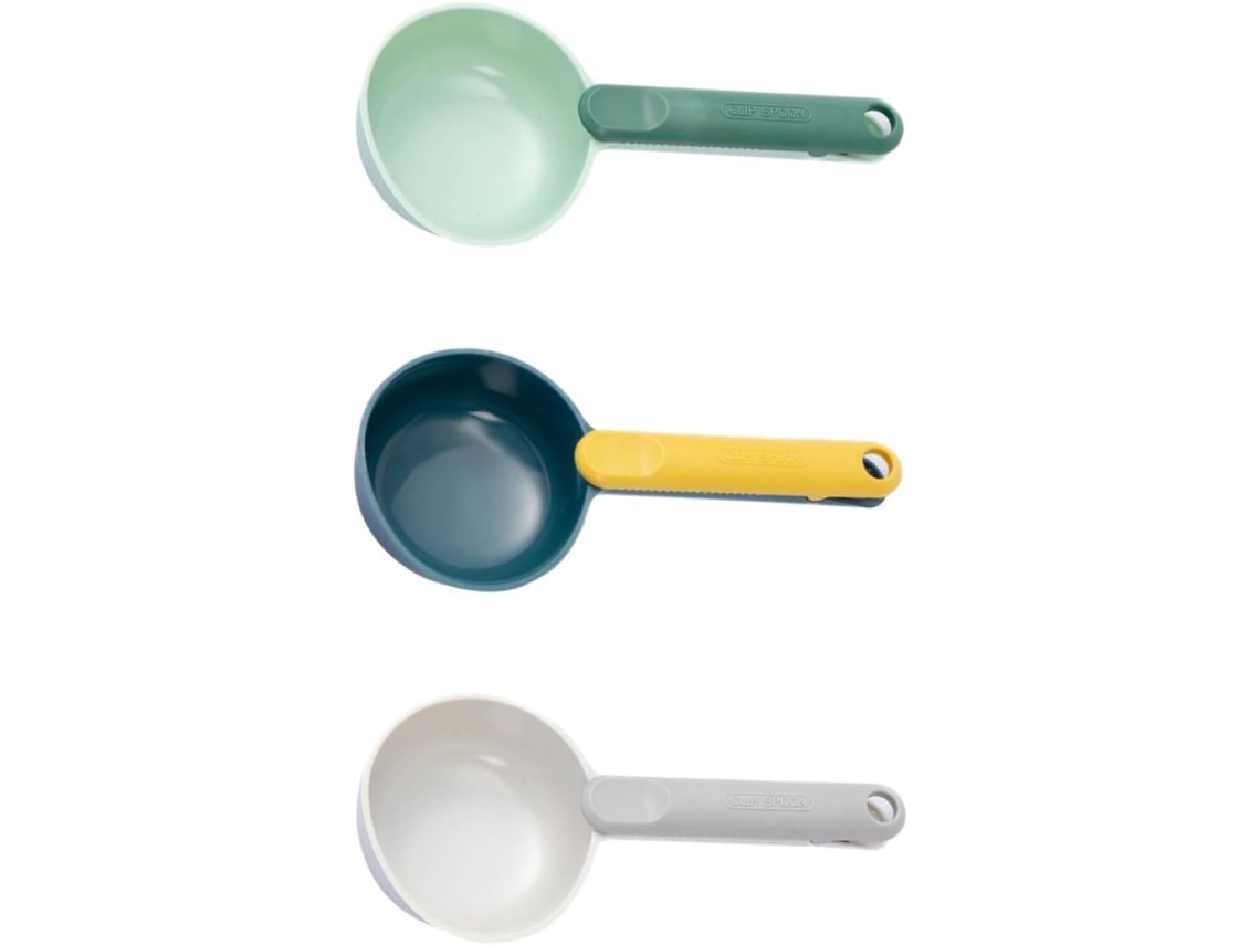 3 Peças Colher De Plástico Multiuso Para Arroz E Chá Clipe Abs