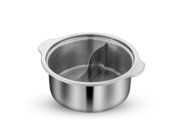Panela de Fondue em Aço Inox com Alça Anti escaldante 30cm para Fogão a Gás | S/MARCA