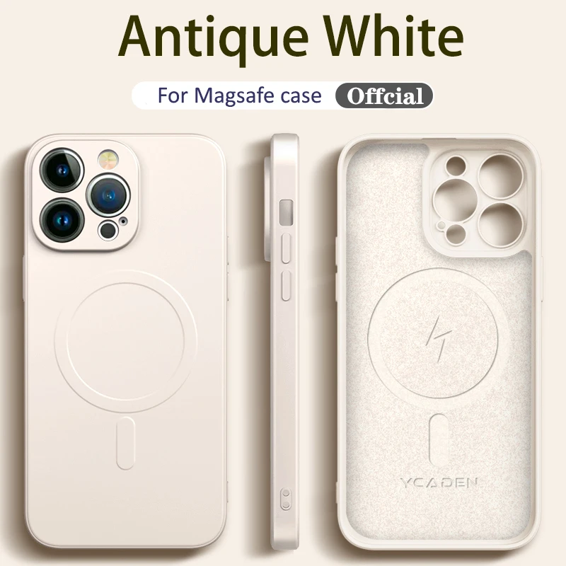 Capa Protetora Magnética De Silicone Líquido Para Carregamento Sem Fio (iphone 7 Plus Branco)